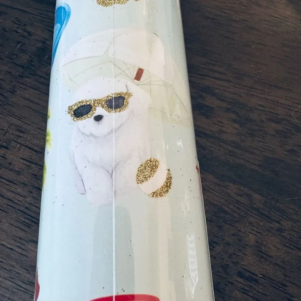 Tropical Island Party Dog Molly & Rex Premium Gift Wrap Wrapping Paper